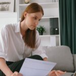 Woman worry about financial bankruptcy risk